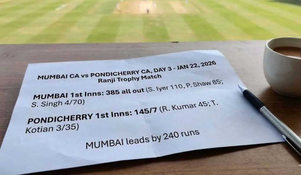 Mumbai Cricket Team vs Pondicherry Cricket Team Match Scorecard